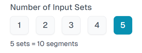 Yes or no wheel input sets configuration showing different segment options for spin the wheel yes or no