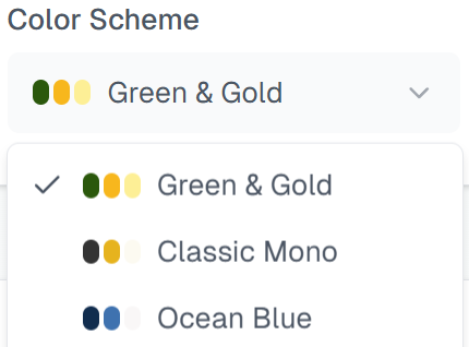 Color Scheme Selection in Letter Wheel Generator